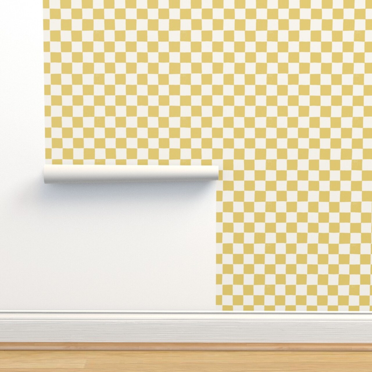 Checker Squares Check Board Checkered Custom Removable Wallpaper by Spoonflower Peel & Stick Wallpaper 2FT Wide